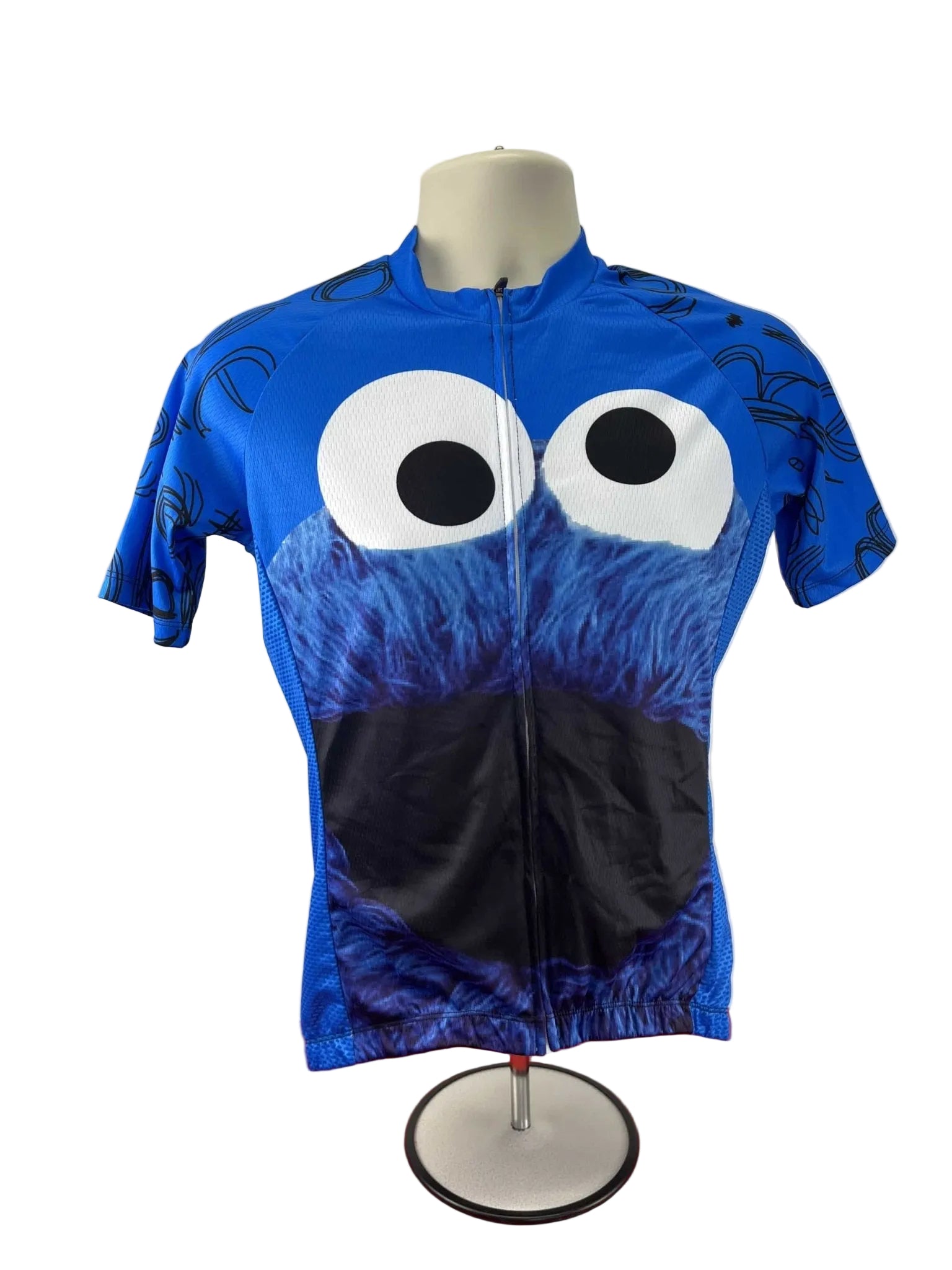 Blue Cookie Monster Printed Cycling Jersey kitround
