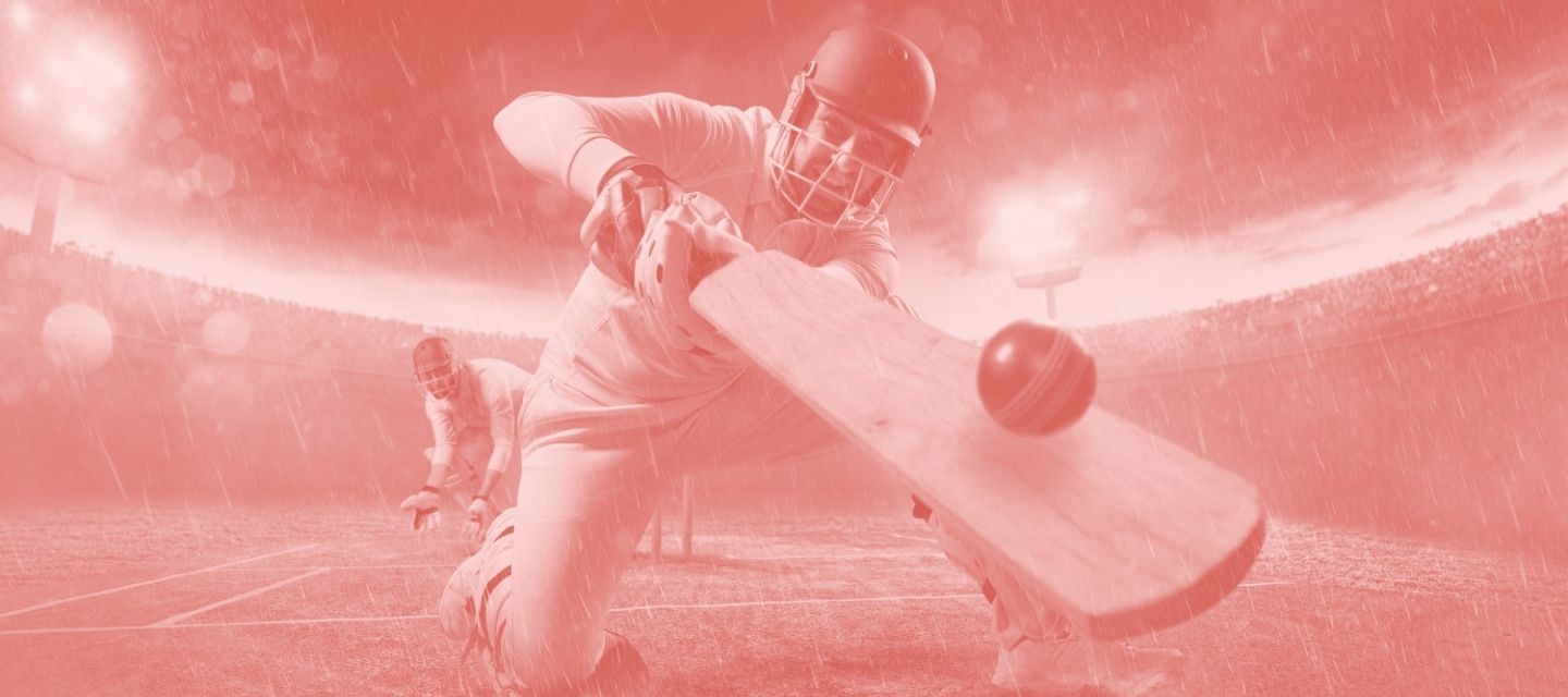 Cricketer at bat, wearing kit from kitround’s cricket category.