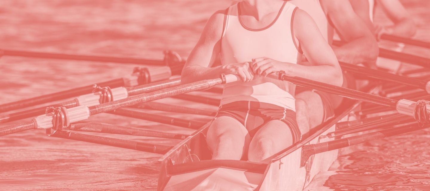 Rowers on water using kit from kitround’s rowing shop.