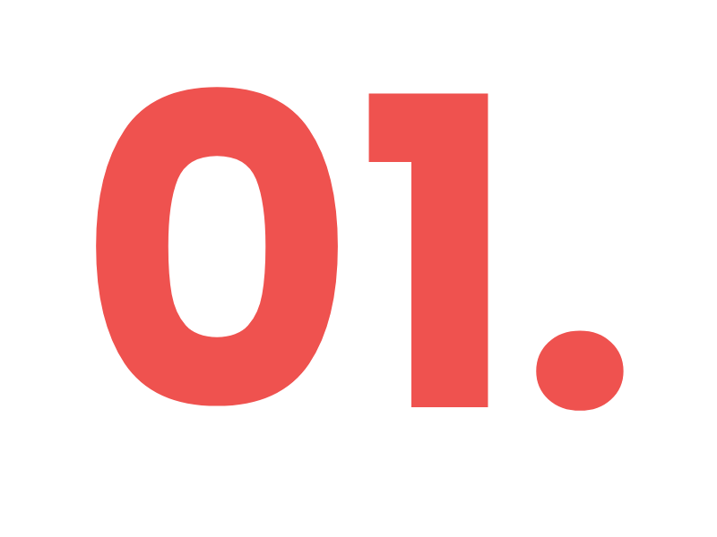 Red number '01.' on a white background