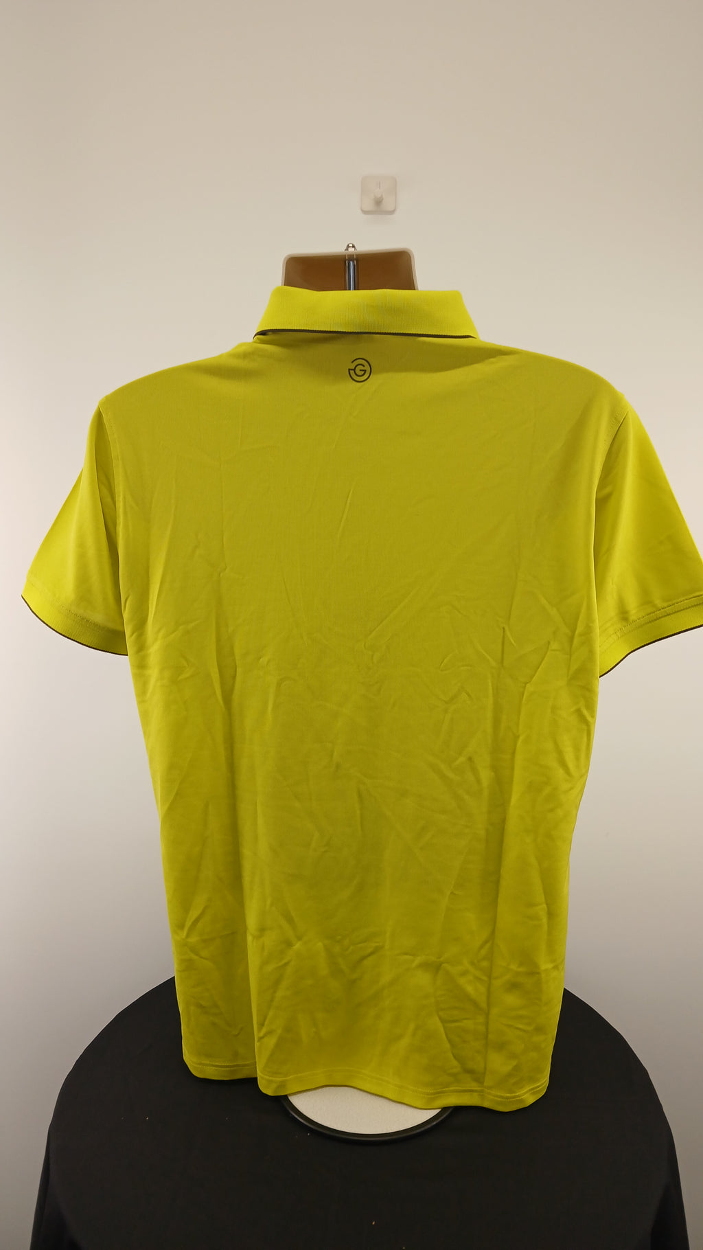 Back view of Galvin Green Icons Series lemonade yellow golf polo shirt size M