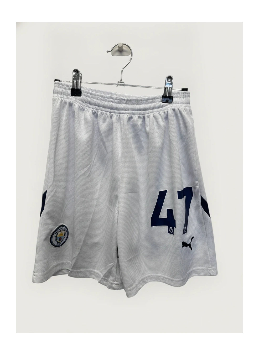Manchester City Number 47 (Phil Foden) Football Shorts by Puma with a clean white background.