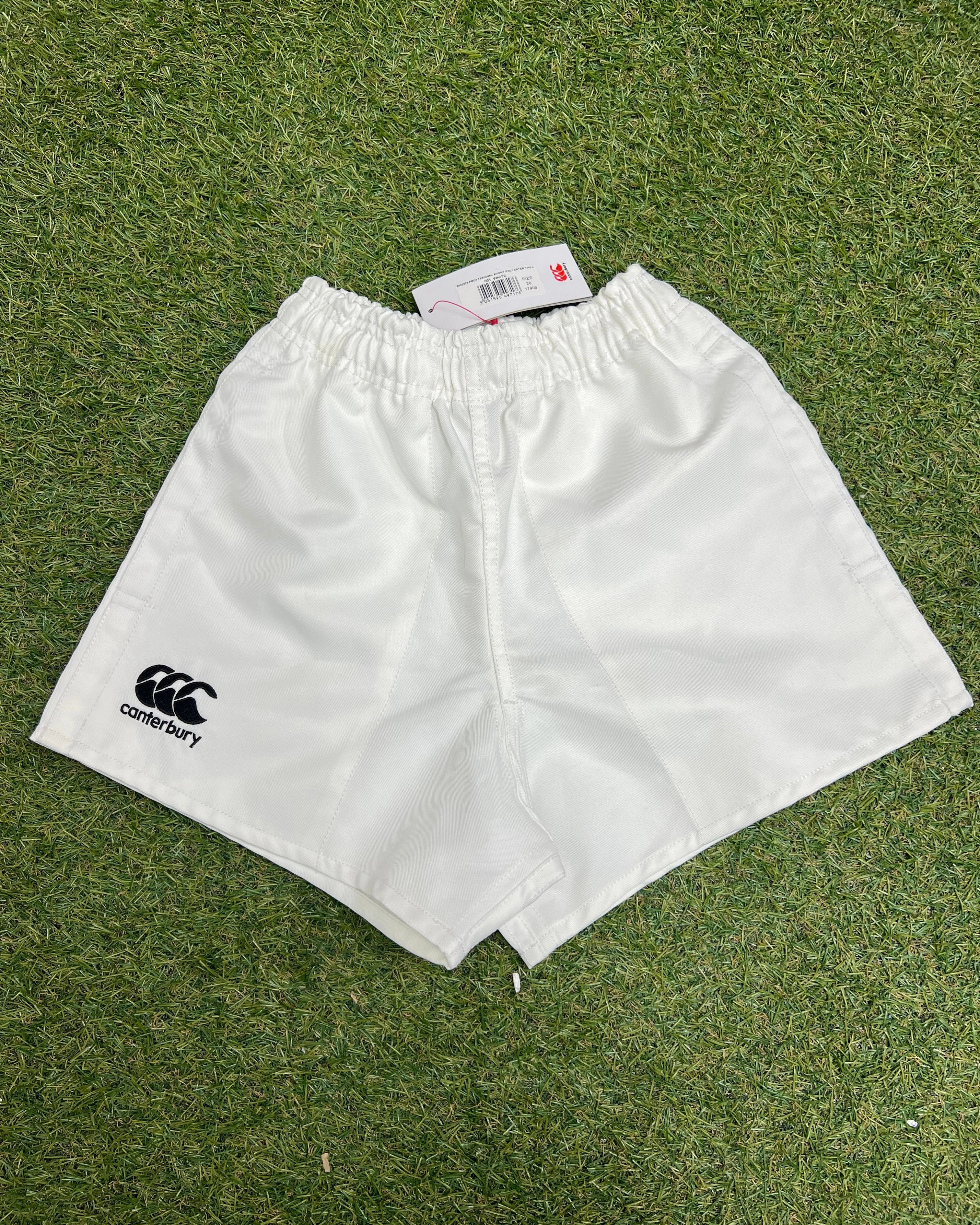 Kids Canterbury Twill Sports Shorts White Age 8