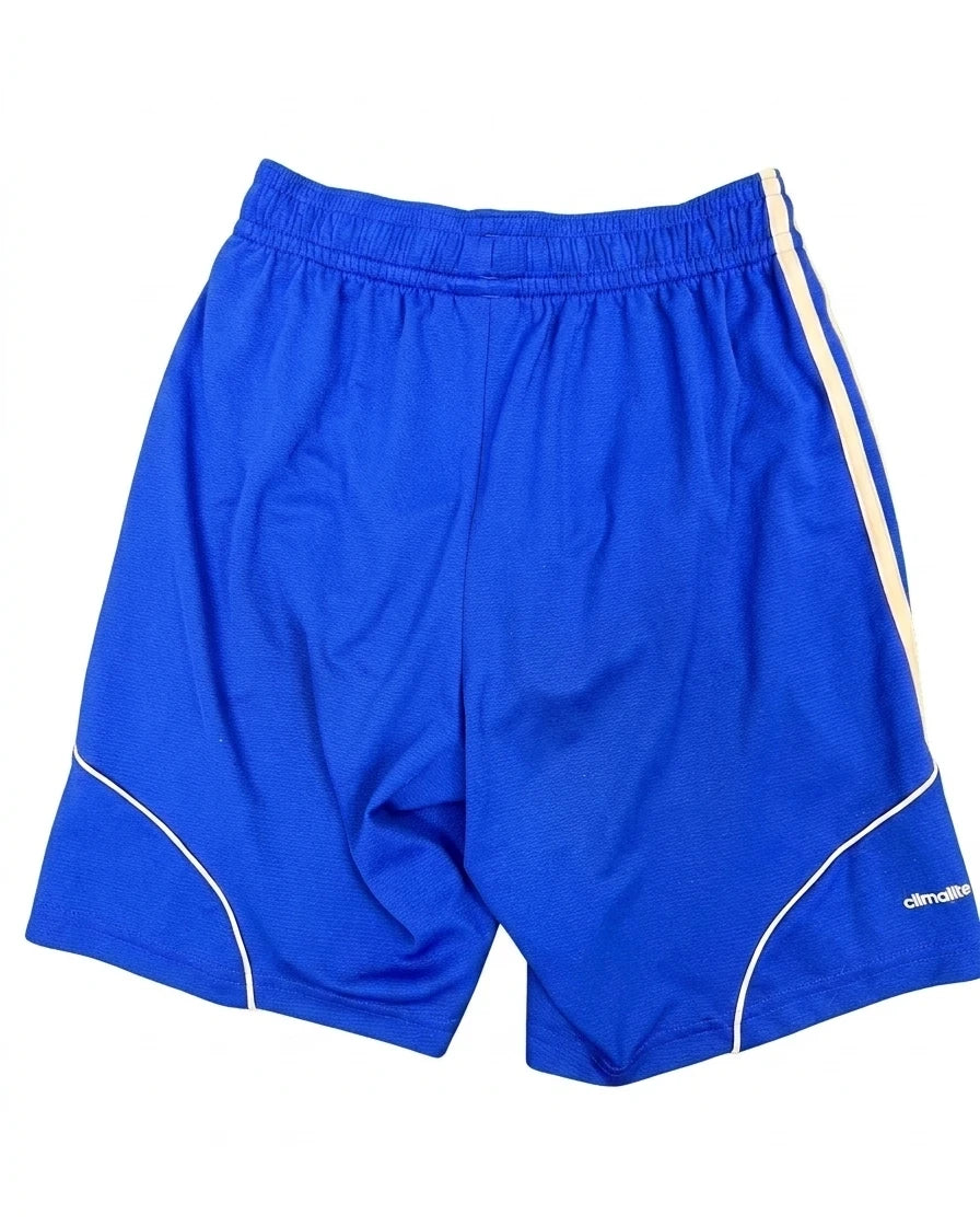 Enhanced Back view of blue adidas Climalite sports shorts
