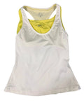 Nike Dri-FIT White Tennis Vest Top with Yellow Inner Layer
