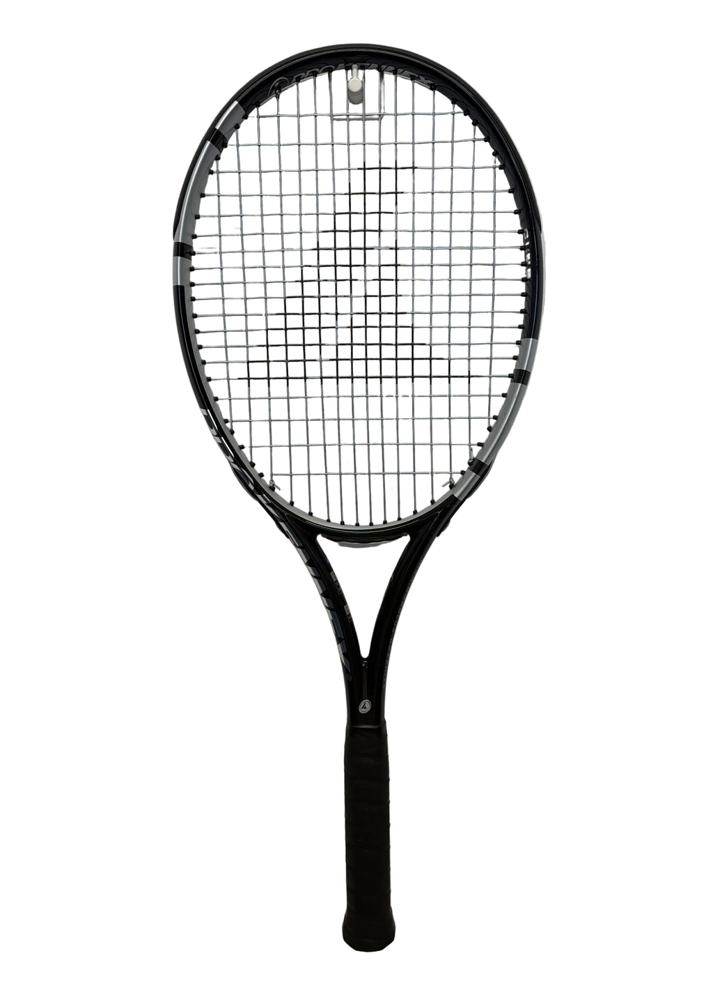Front view of ProKennex TI Viper black graphite tennis racket