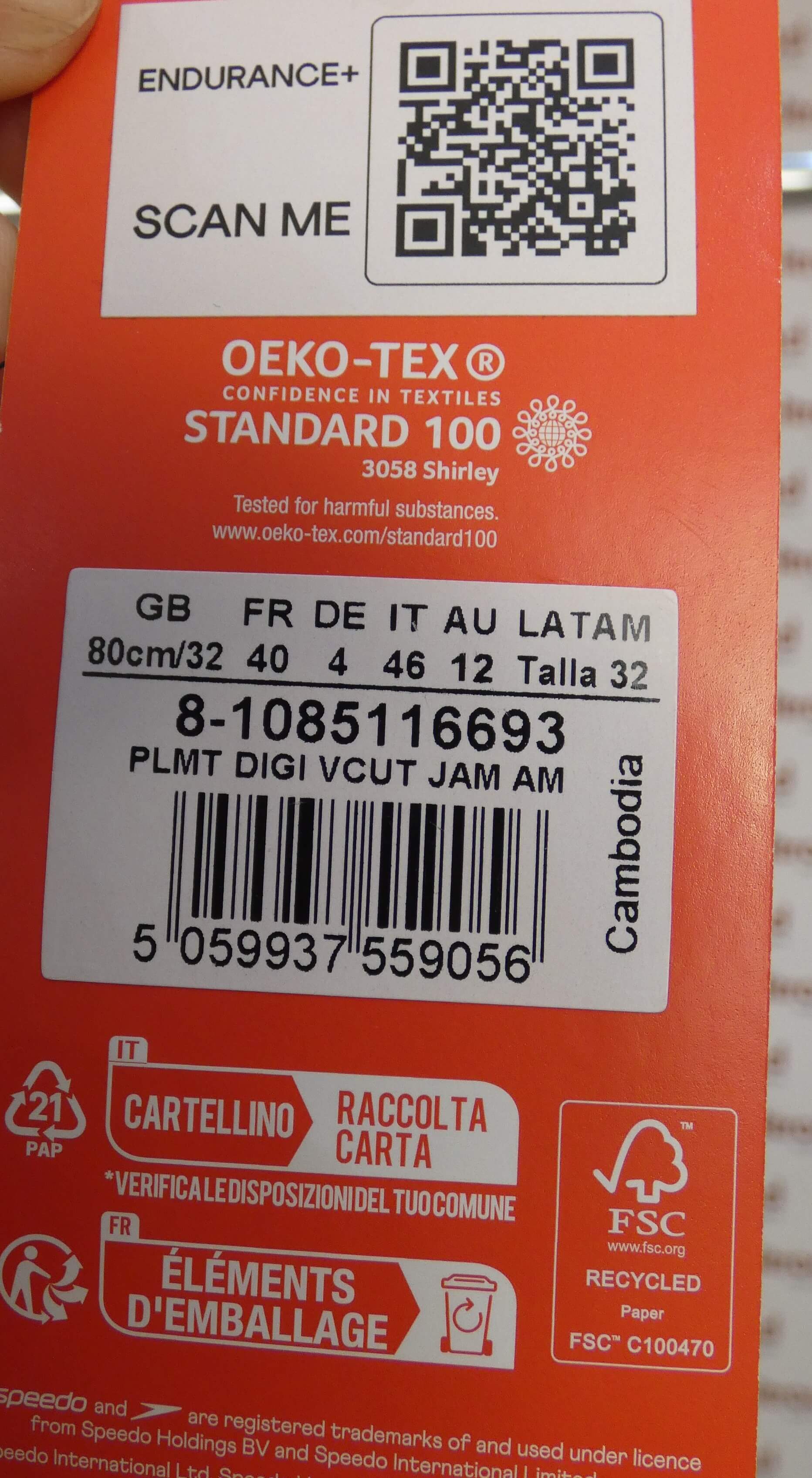 Speedo Placement Digital Vcut Jammer - donated by Adam Peaty