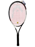 Full view of Head Speed Junior Tennis Racket with black grip and red strings