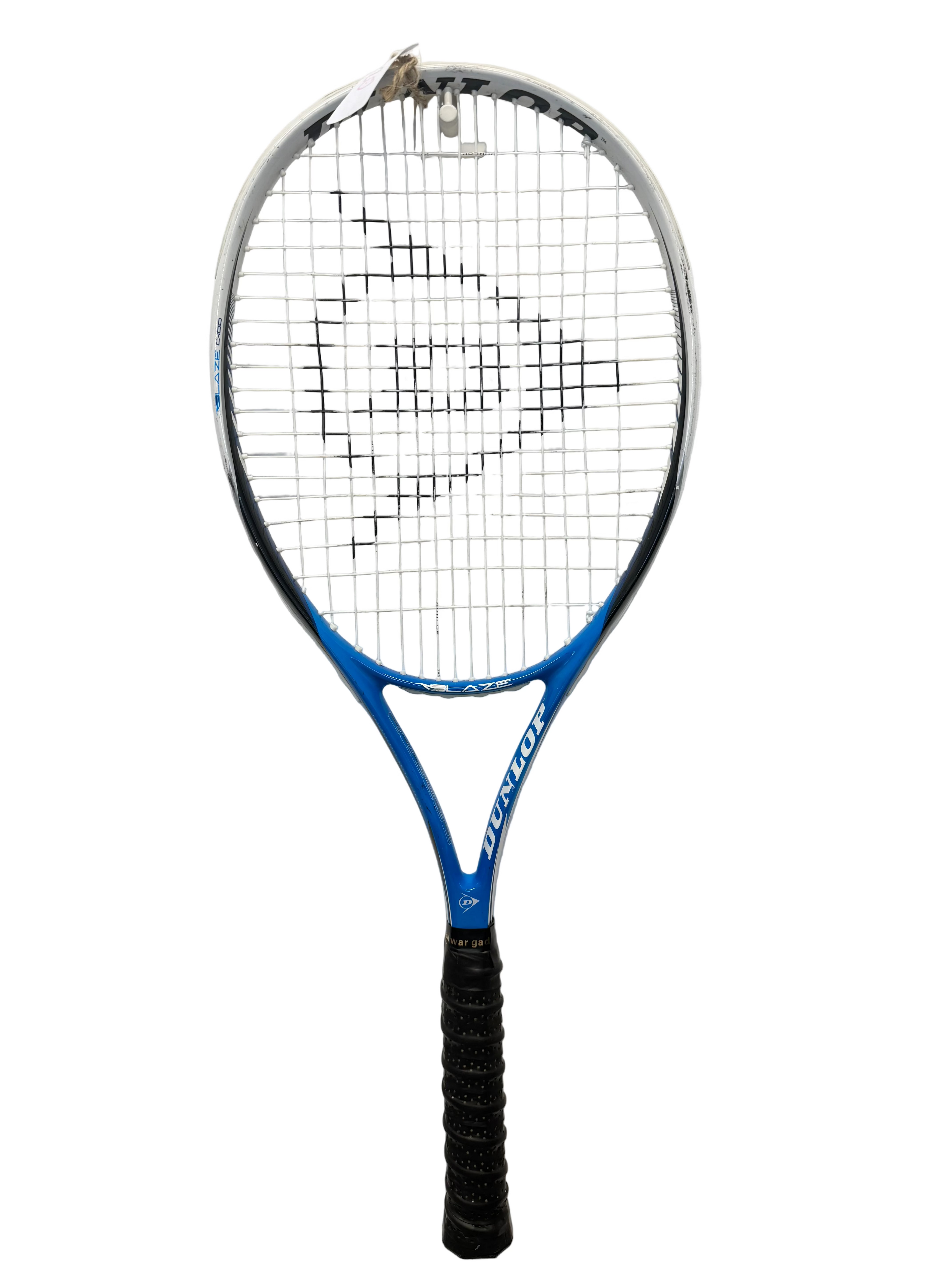 Full view of Dunlop Blaze C-100 tennis racket against white wall