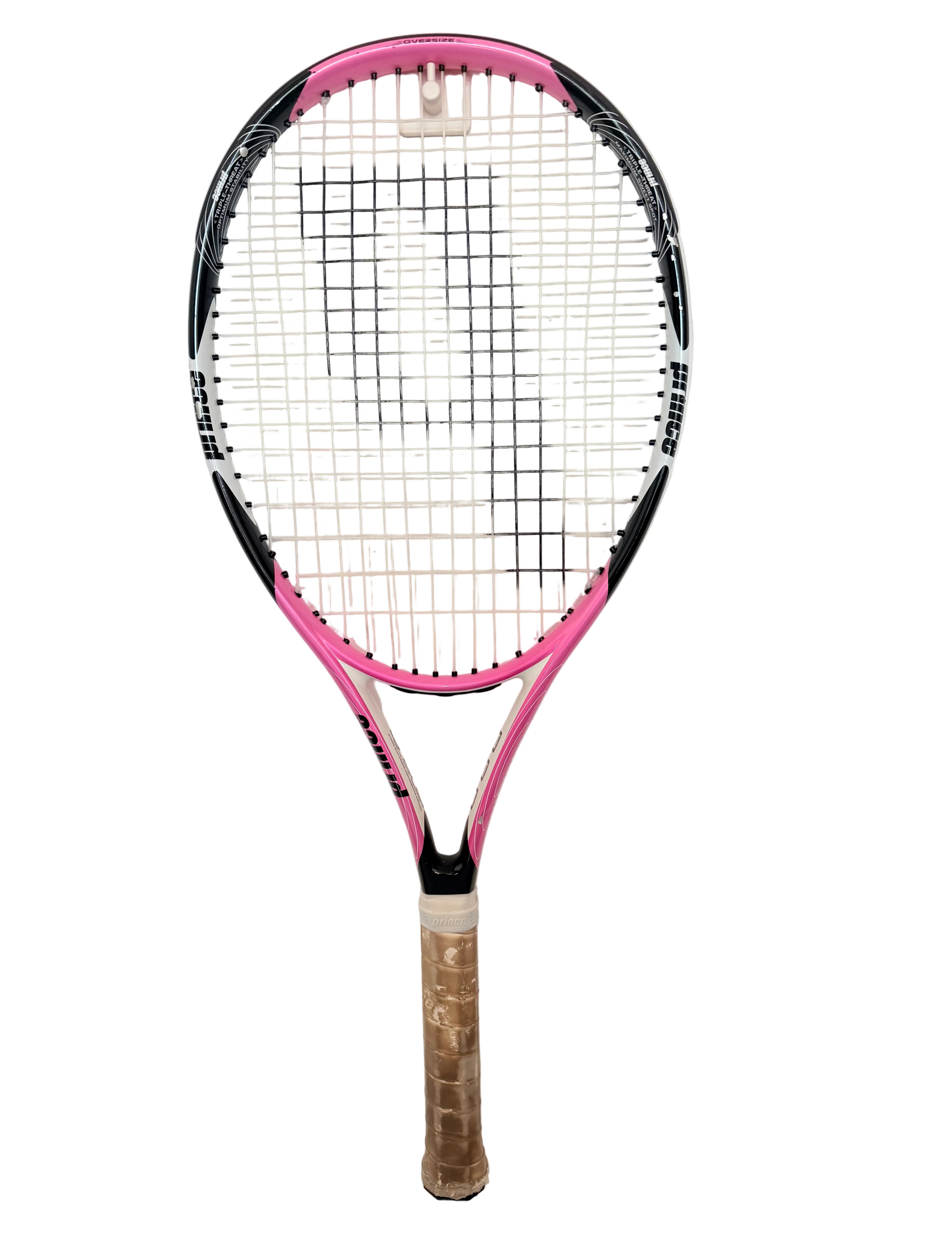 Full view of Prince TT Maria oversize tennis racket pink and black