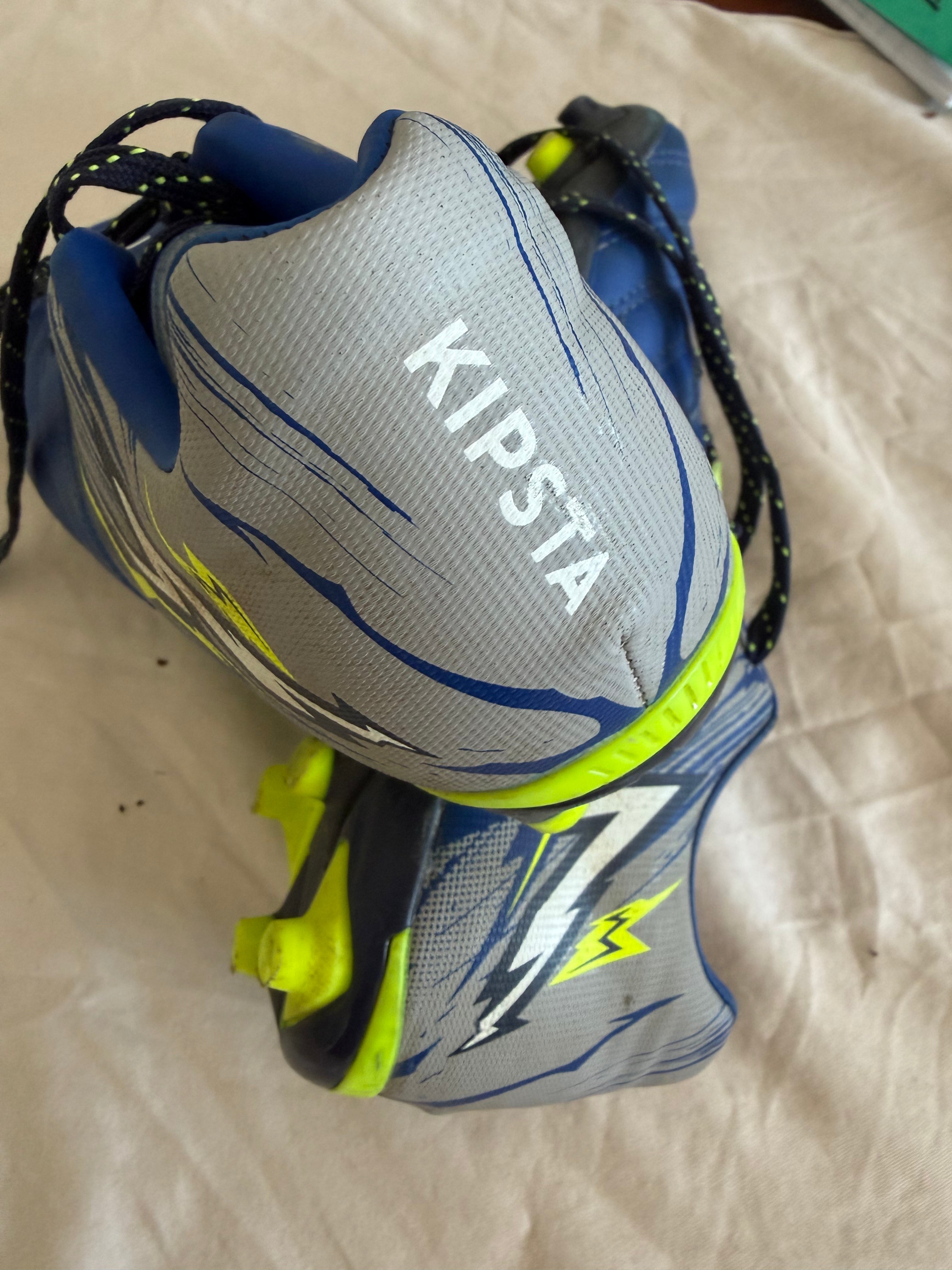 Kipsta logo displayed on the heel of a football boot