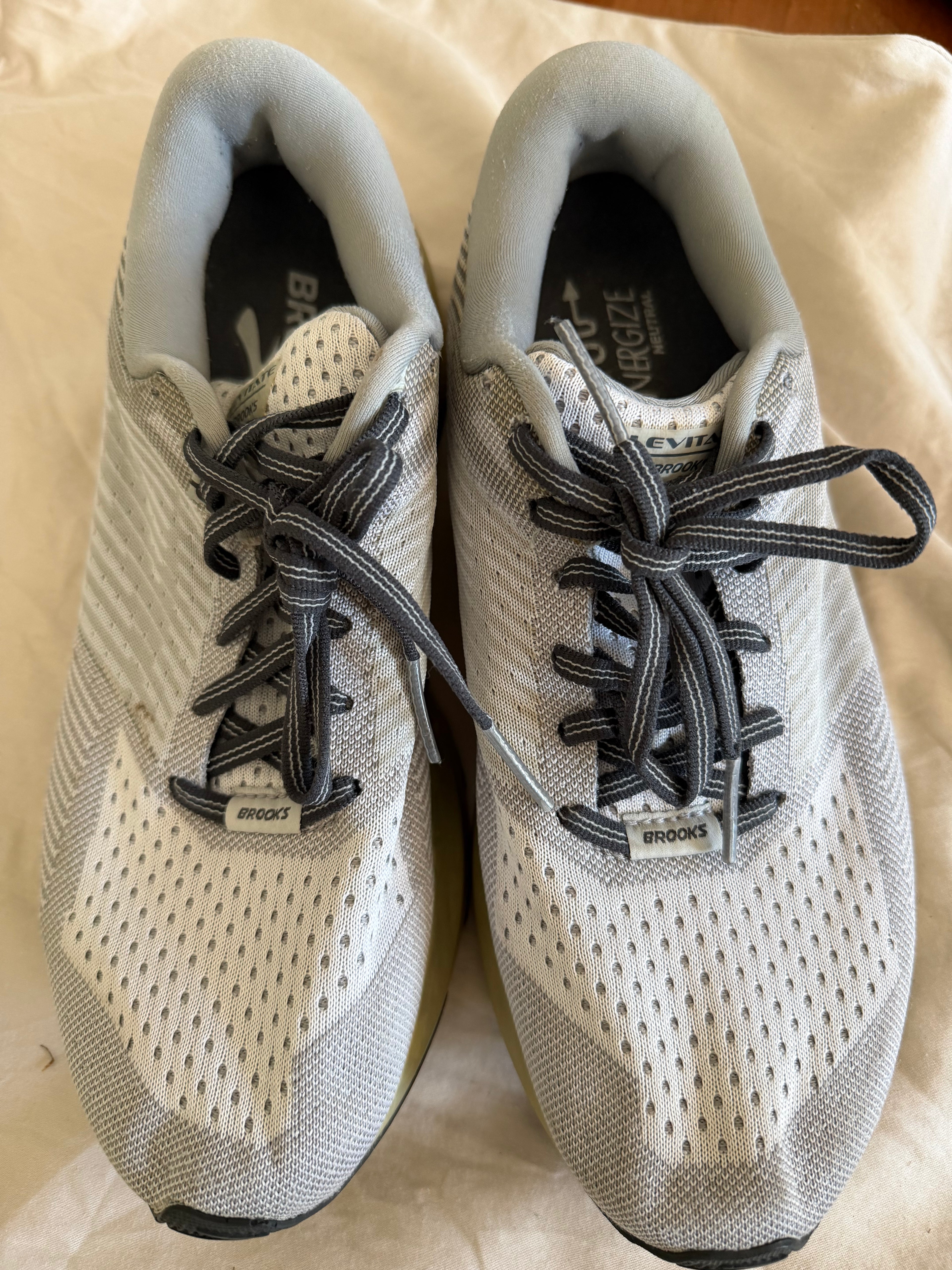 Pair of Brooks Levitate trainers from above