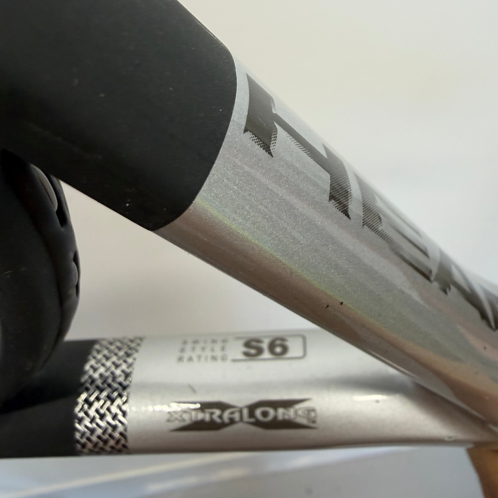 Side label showing S6 and Xtralong branding on HEAD racket