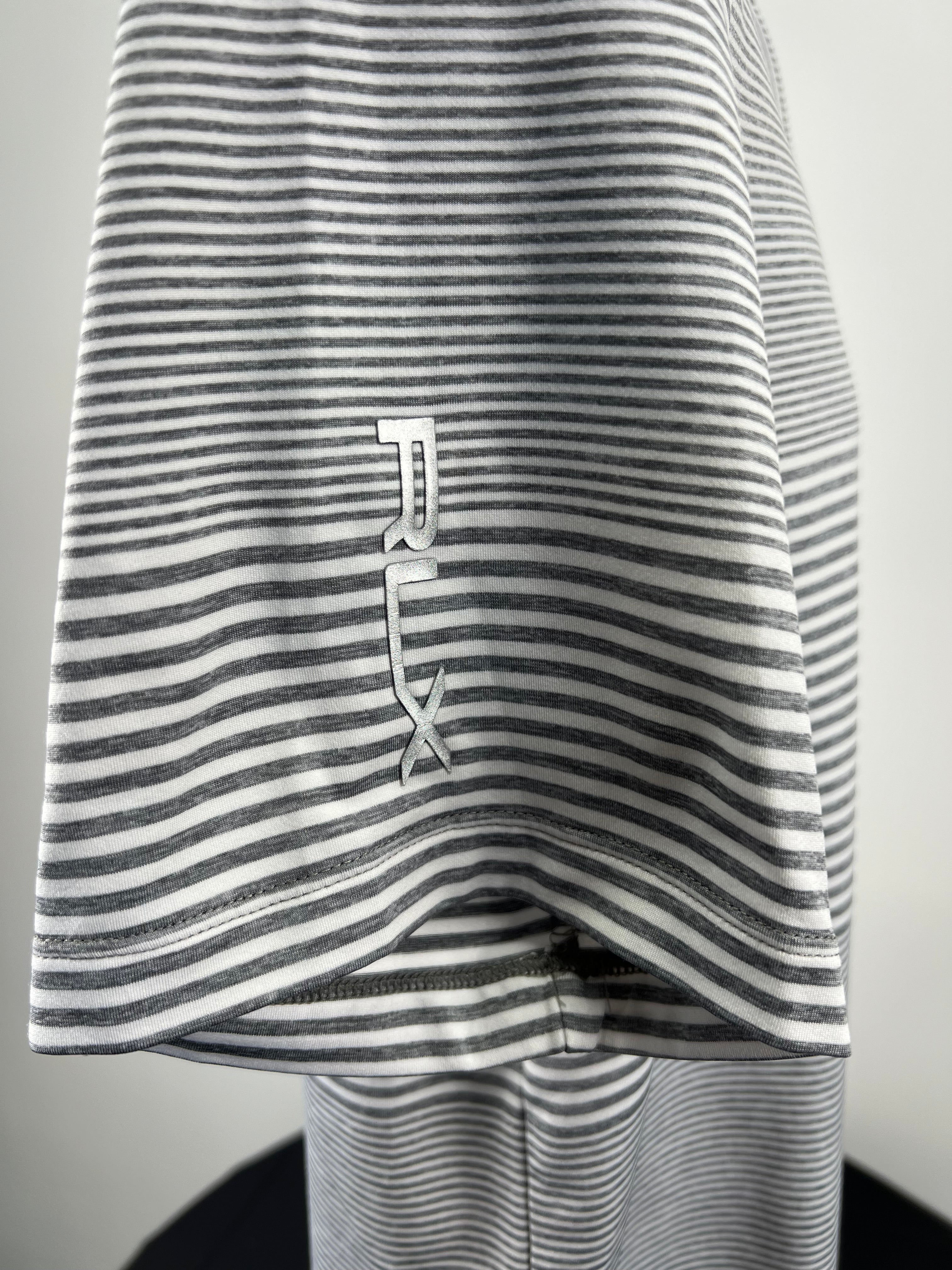Men’s Ralph Lauren RLX Grey & White Stripe Polo Shirt - Size S