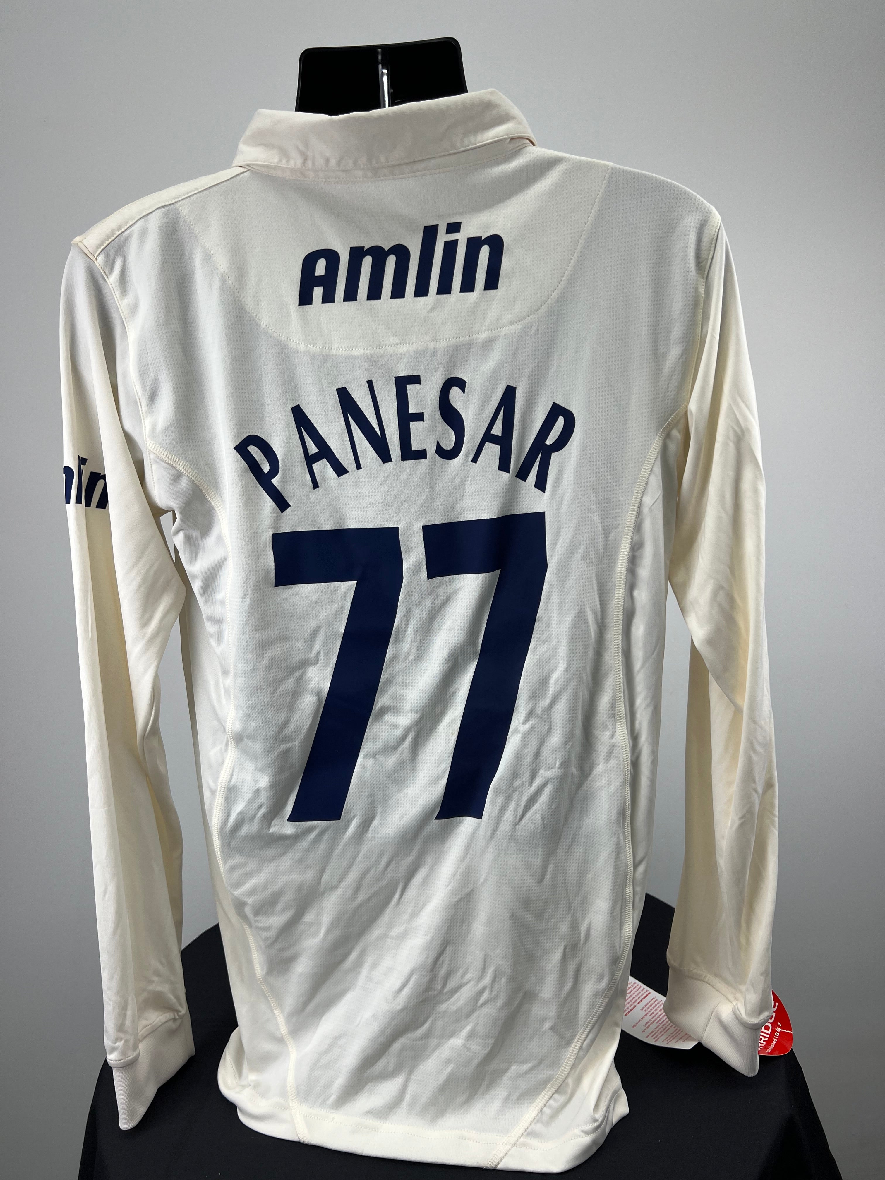 Back view of Essex County cricket shirt showing Panesar name and number 77