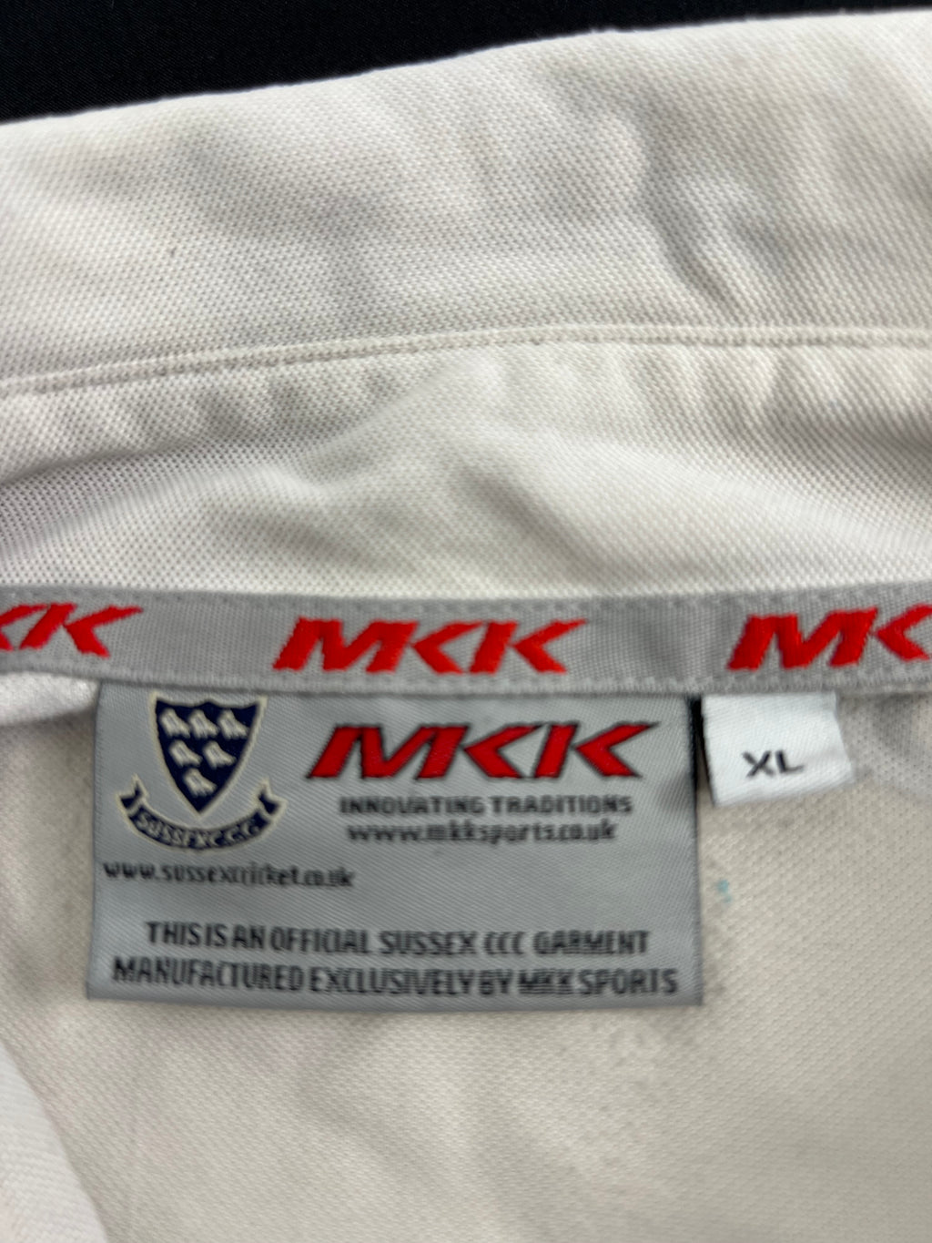 Men's Sussex County Cricket Club Jersey XL donated by Monty Panesar