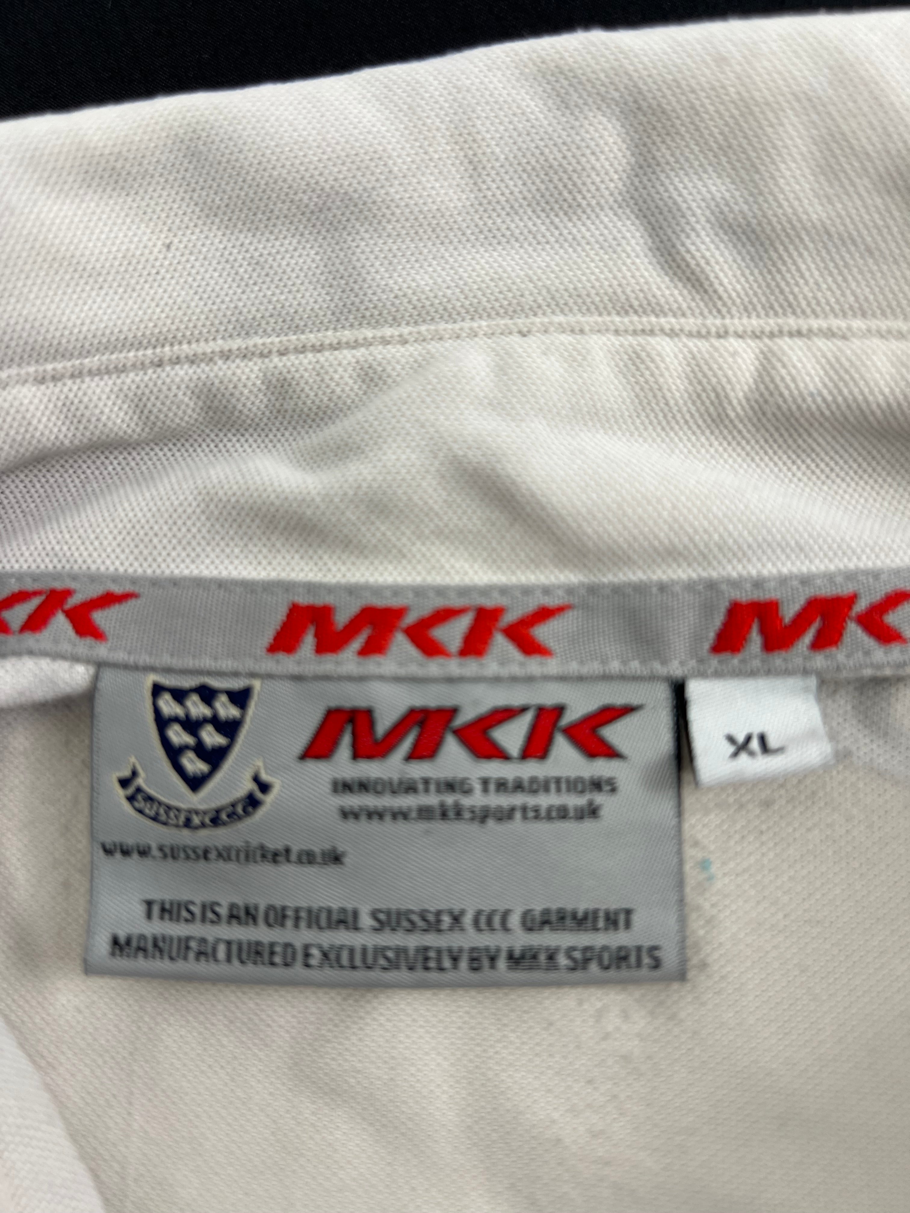 Men's Sussex County Cricket Club Jersey XL donated by Monty Panesar