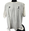Front view of white ECB Loughborough cricket t-shirt with embroidered logos