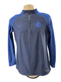 Front view of Chelsea FC Nike VaporKnit long sleeve training top with club crest and Nike logo