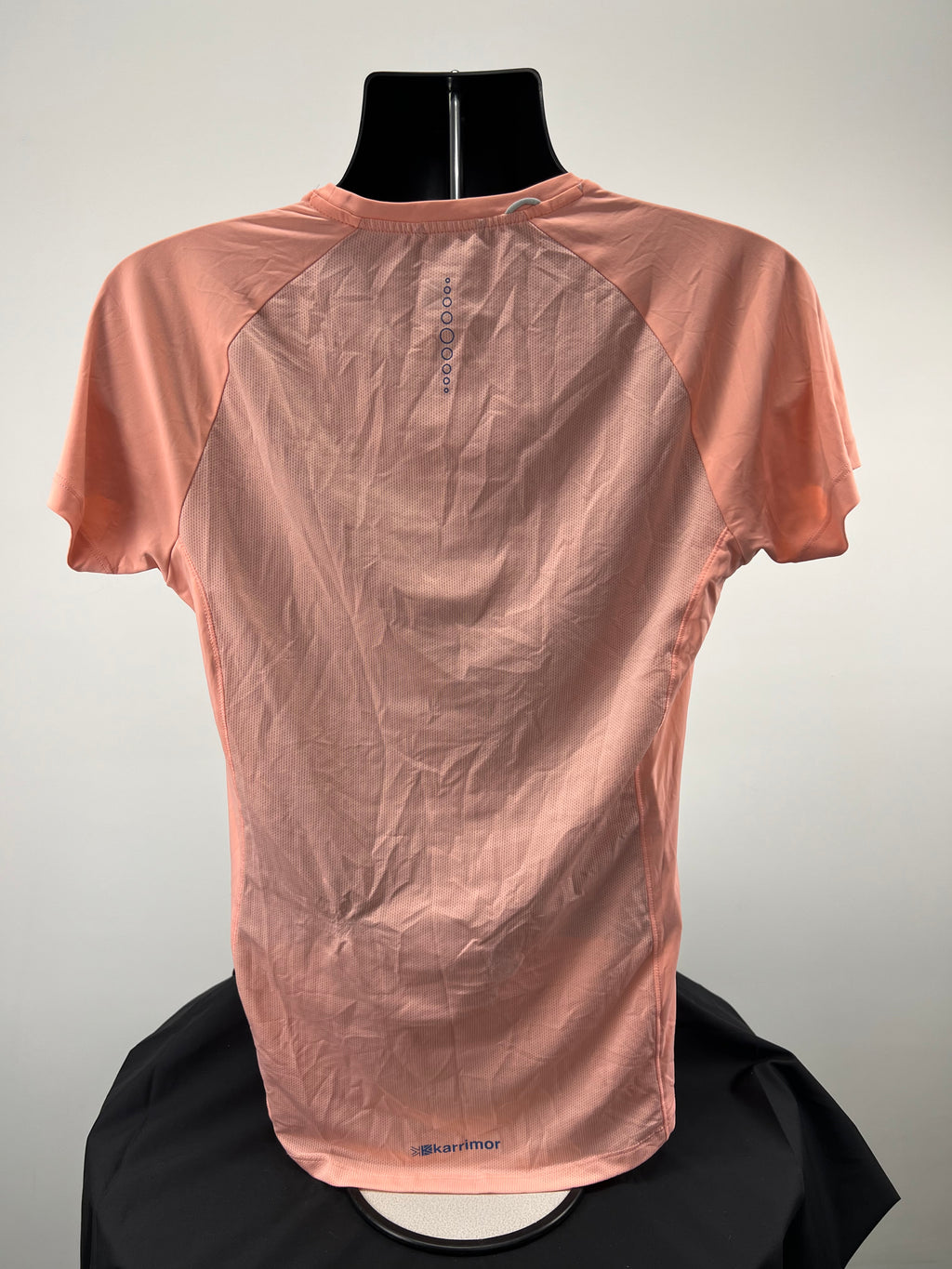 Back view of Karrimor X Lite peach t-shirt showing mesh ventilation panel