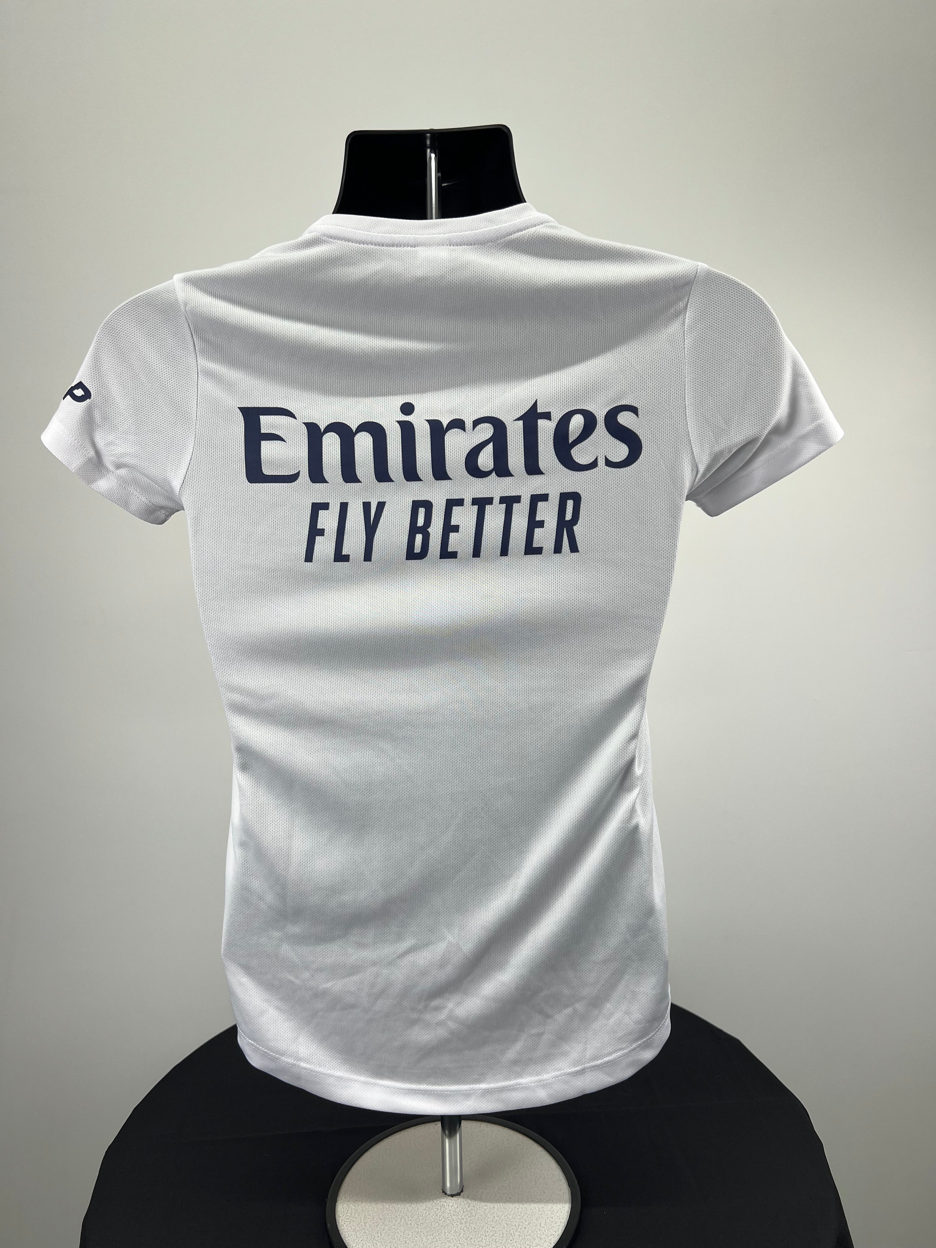 Back view of Women's Emirates Team GBR x Henri Lloyd white short sleeve top with Emirates branding