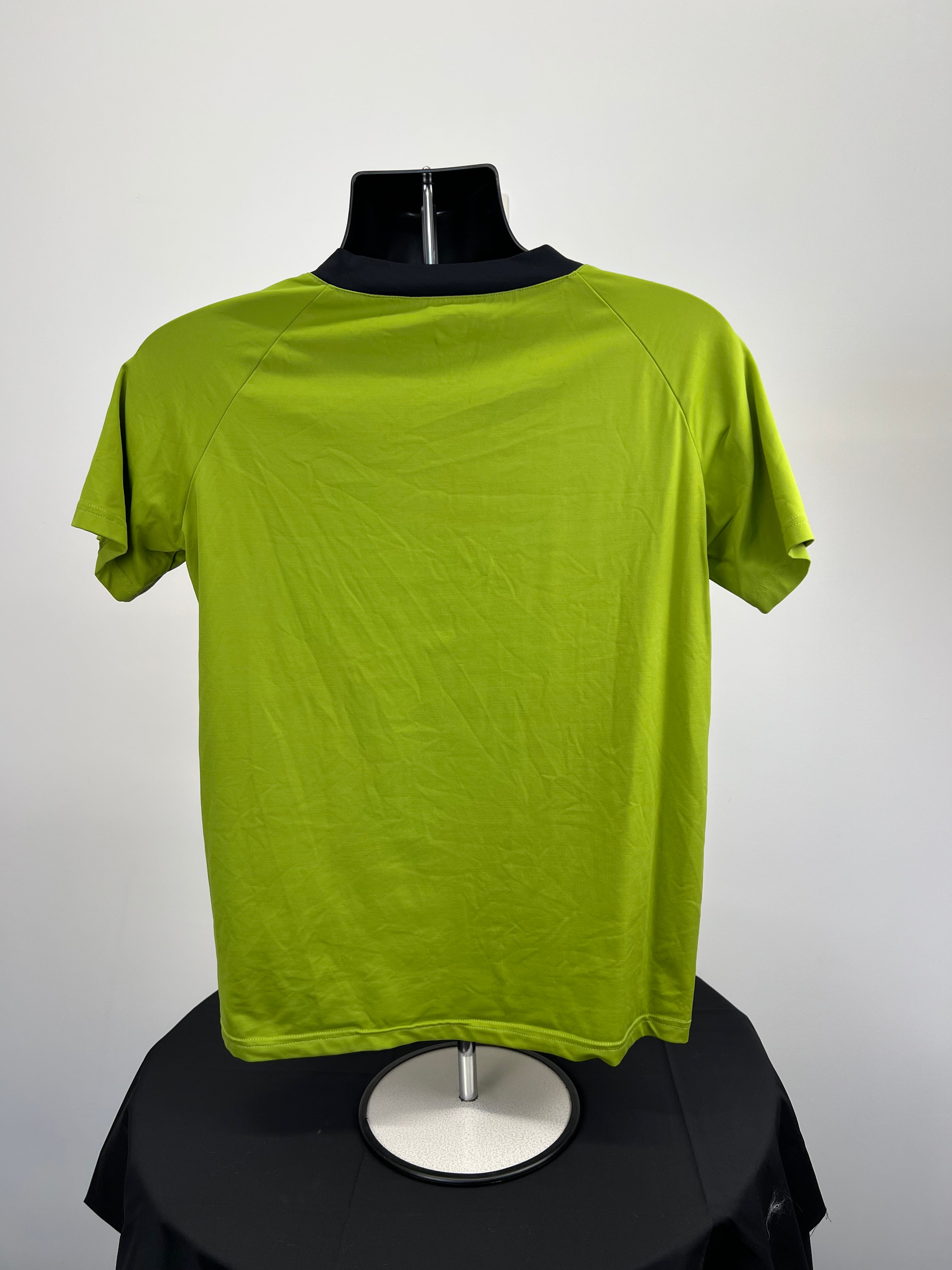 Back view of Röhnisch green V-neck women's t-shirt size 42/44 showing plain design