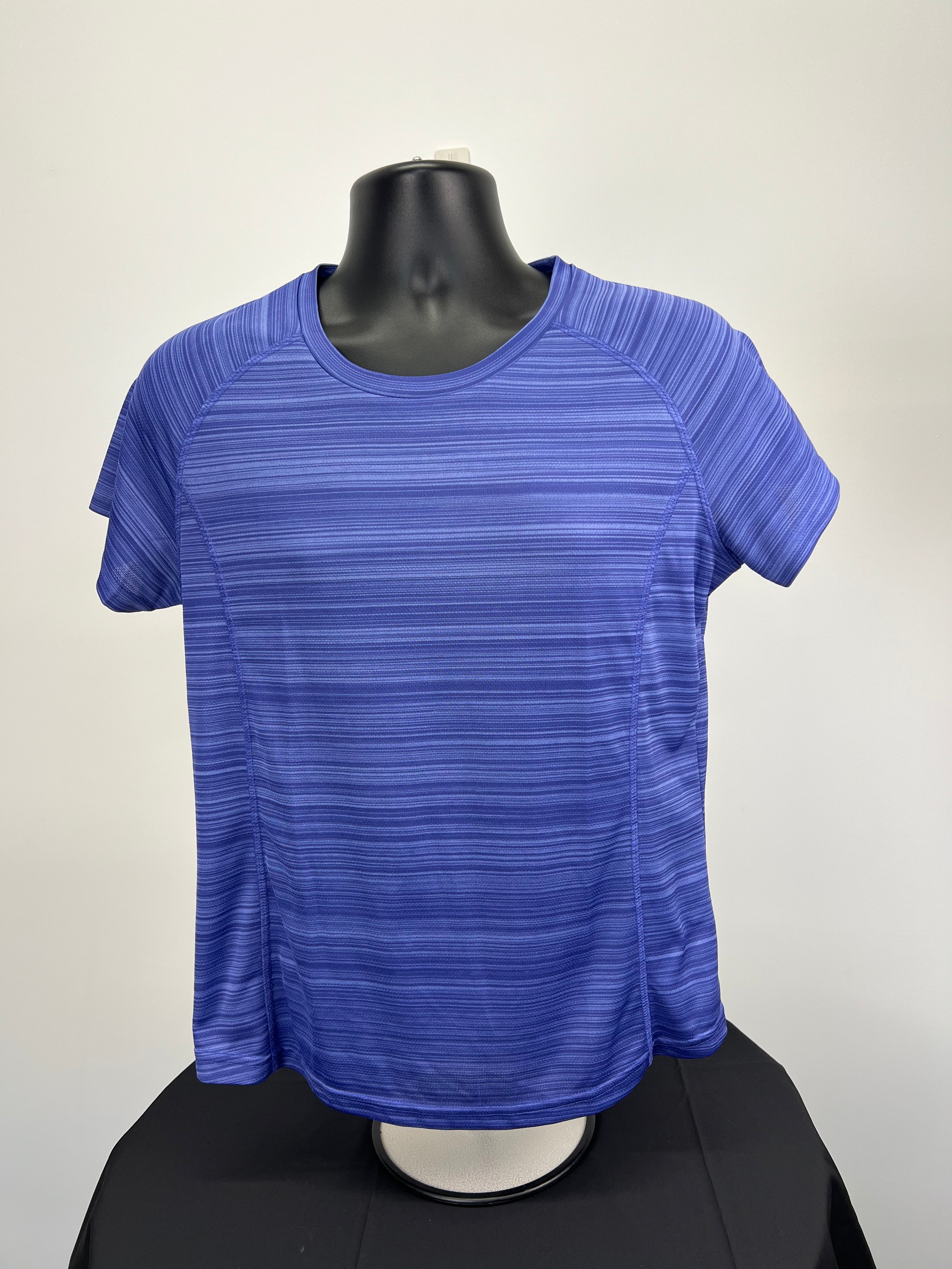 Front view of Mountain Warehouse Isocool blue quick drying t-shirt on mannequin