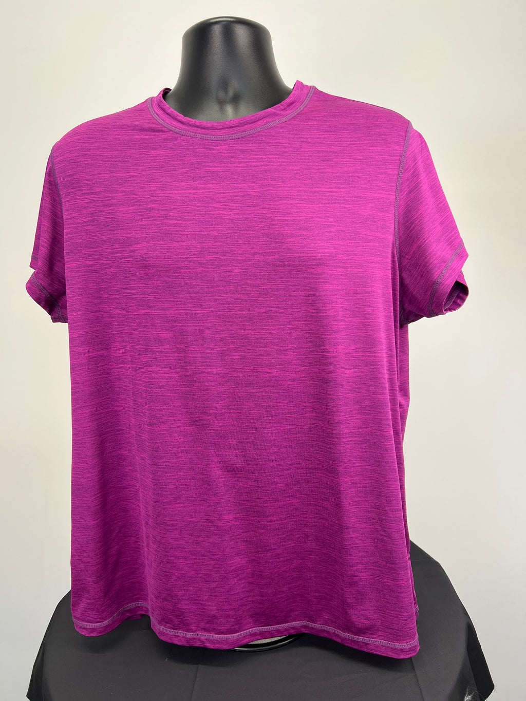 Front view of Mountain Warehouse purple round neck T-shirt on mannequin