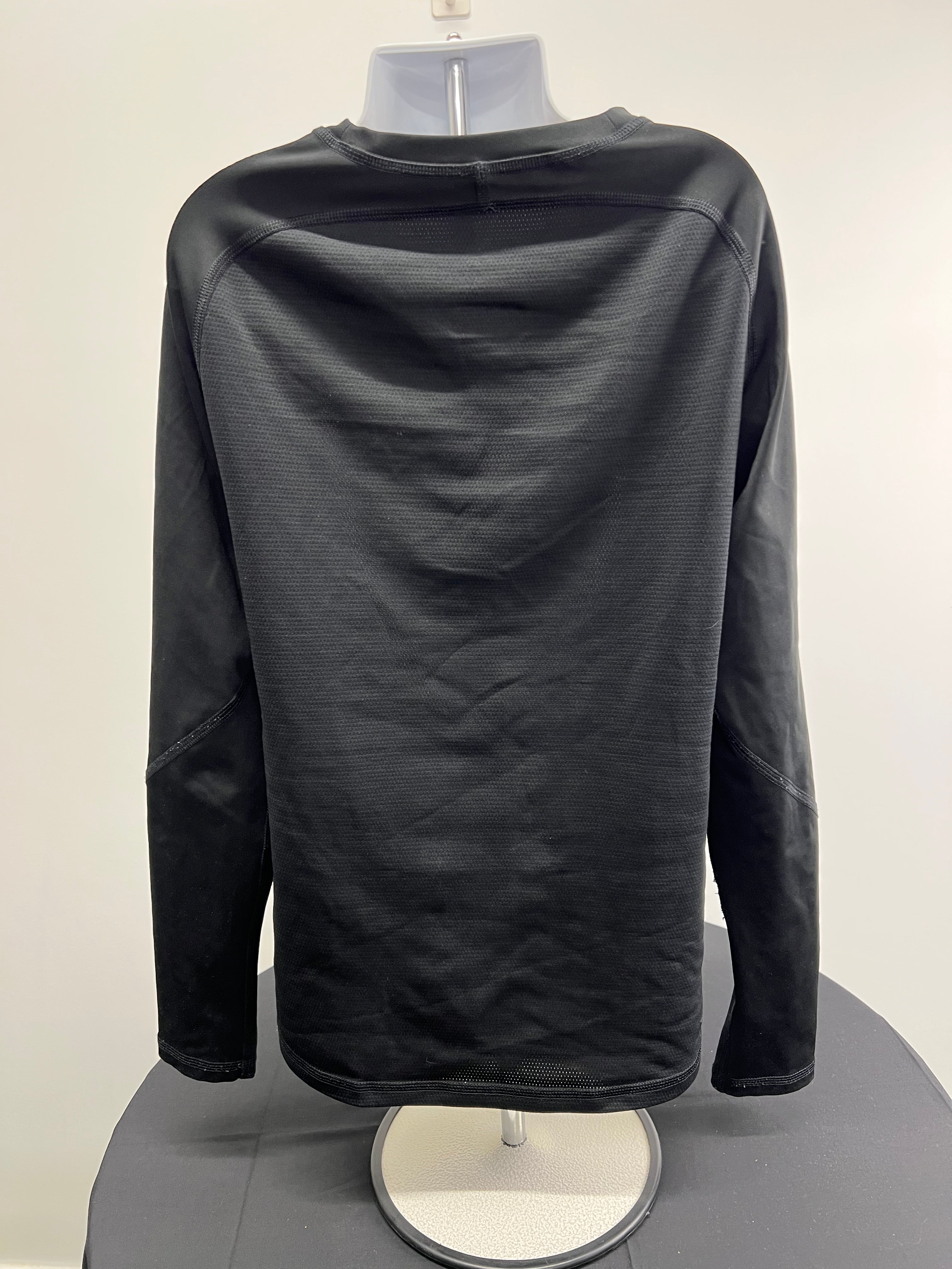 Back view of black adidas Techfit kids base layer showing breathable mesh fabric