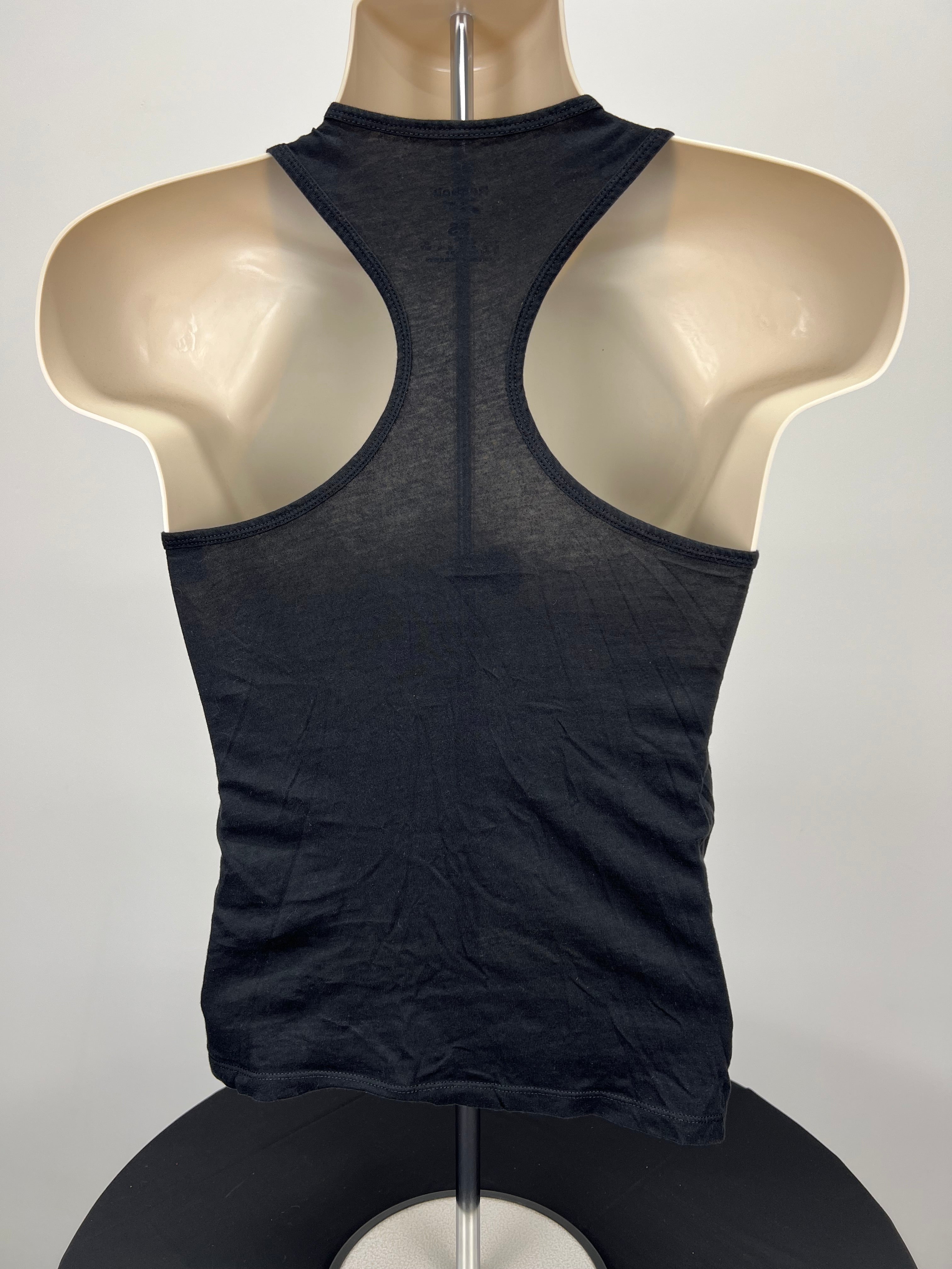Back view of black Reebok women's racerback vest top XS size