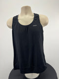 Front view of Reebok black sports vest on mannequin
