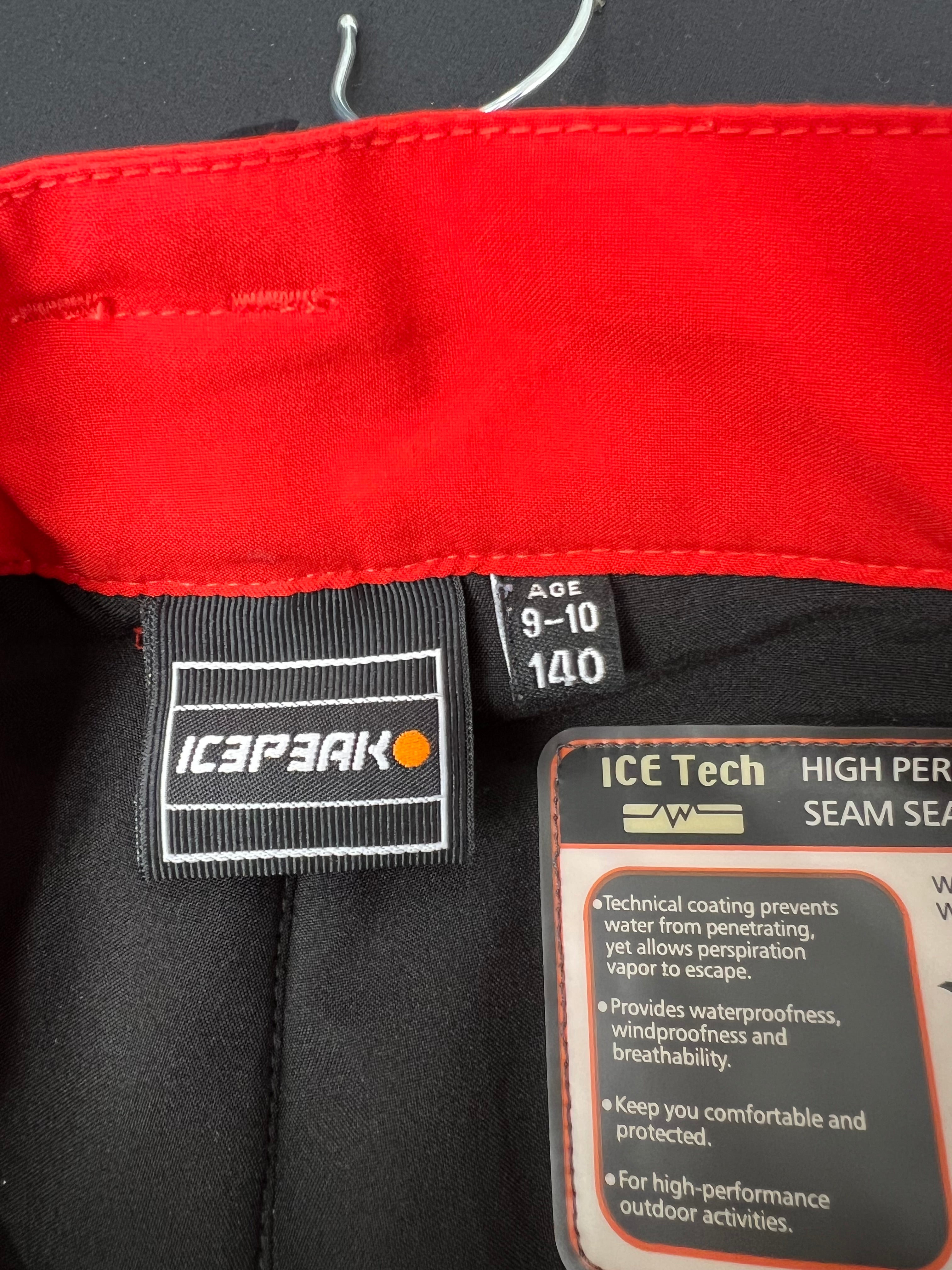 Detailed care and feature label inside showing waterproof and breathable Ice Tech membrane info