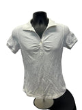 Front view of Galvin Green white polo shirt size small