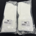 Two pairs of white Canterbury men's team standard plain socks in original plastic packaging