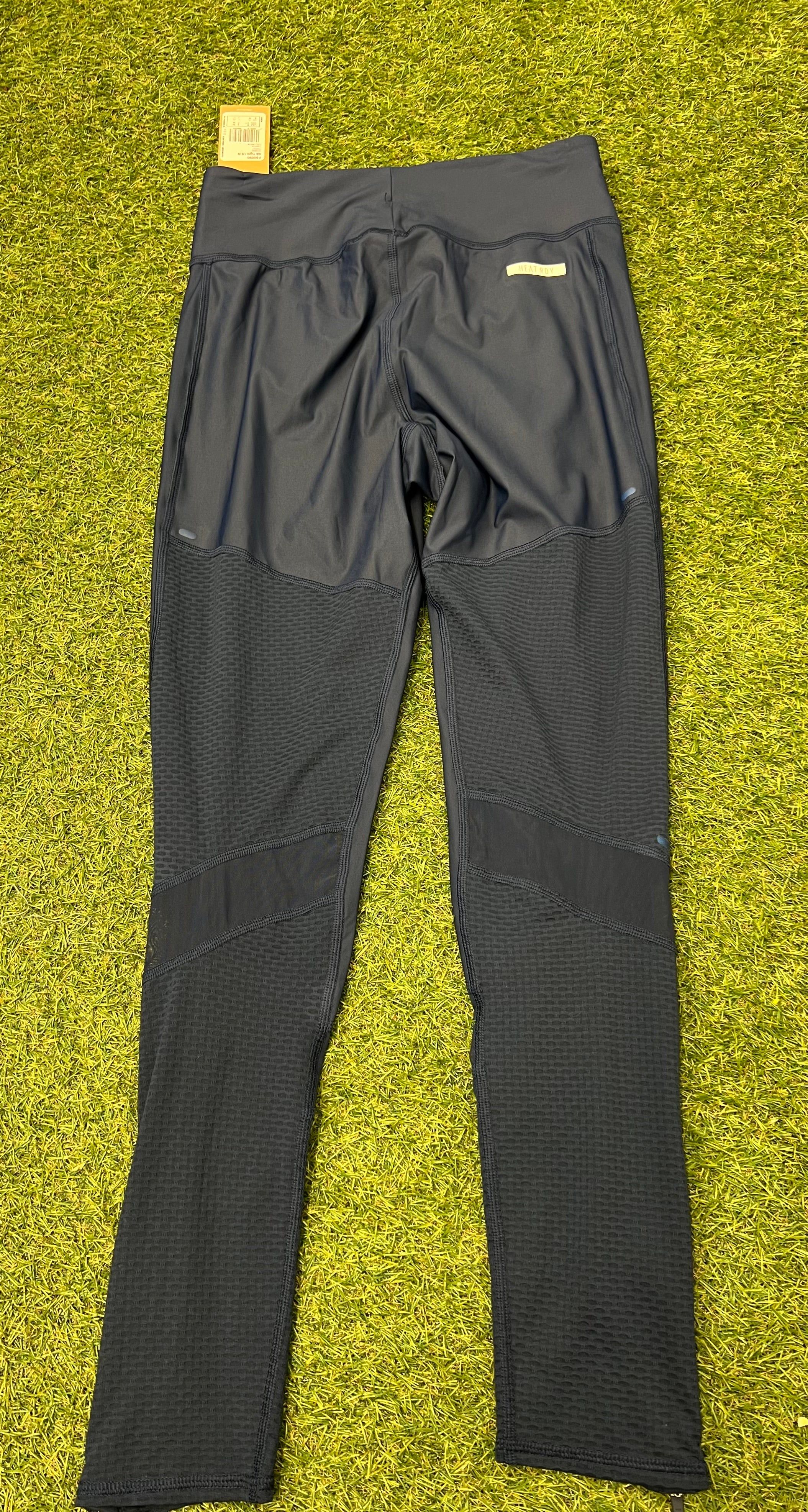 Rear view of Adidas Team GB 7/8 tights showing textured fabric panels and Heat Ready tag