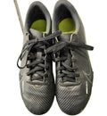 Top view of kids black Nike Mercurial football boots showing black laces and textured upper