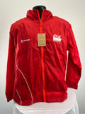 Front view of red Kukri lightweight jacket with Team England Commonwealth Games 2018 logo and full zip