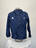 Front view of Adidas women’s navy lightweight jacket with Paralympics GB and Rio 2016 logos
