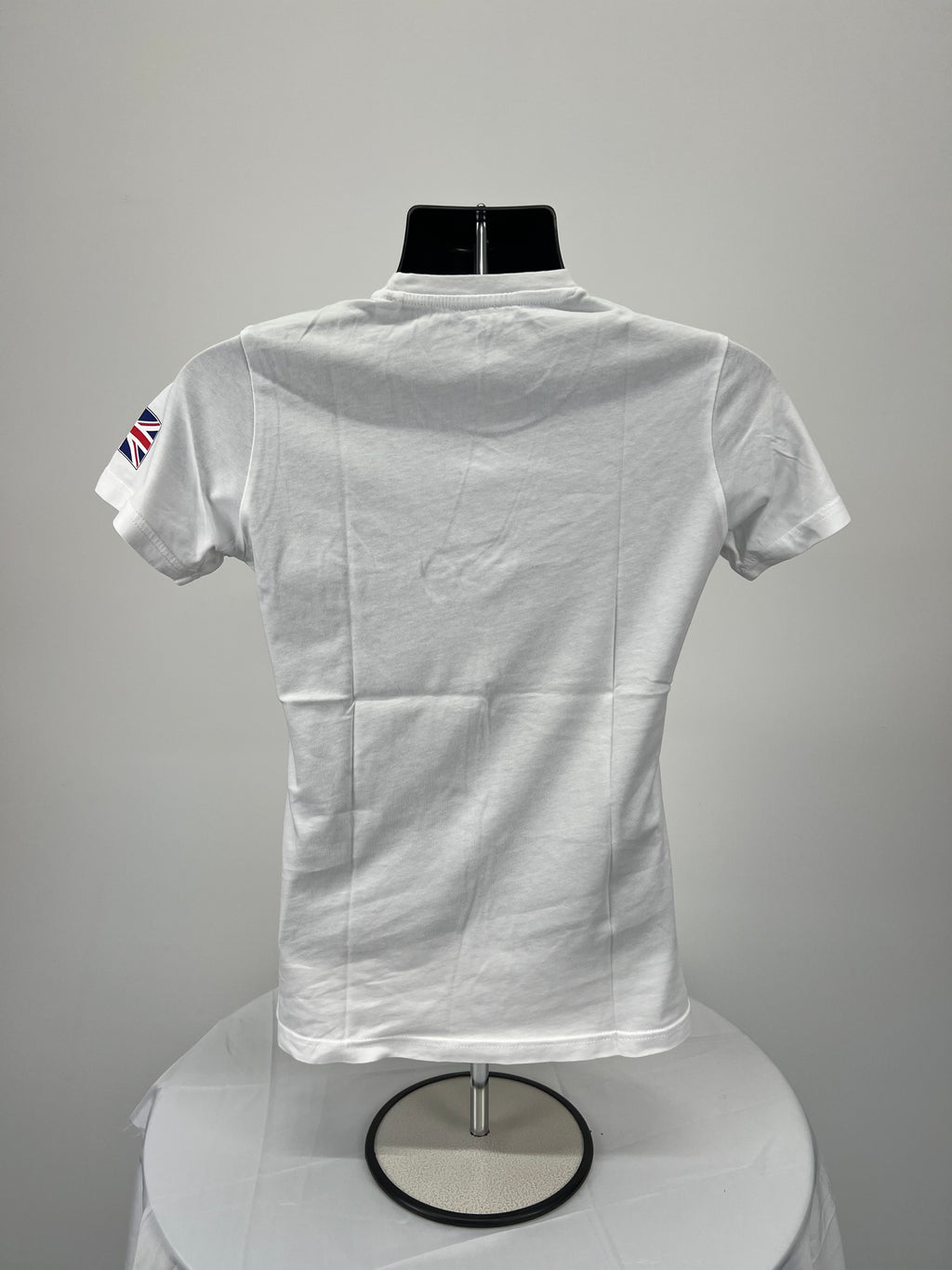 Back view of Adidas Team GB Tokyo 2020 women's white T-shirt plain back