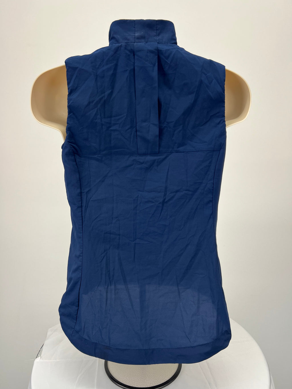 Back view of women's Adidas Team GB navy blue gilet