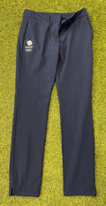 Adidas Team GB women's fleece-lined navy trousers front view on grass