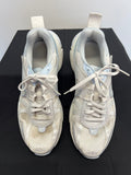 Top view of Nike V2K Run Platinum Tint trainers showing laces and mesh upper