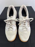 Top view of Asics Field Ultimate FF hockey shoes showing white mesh and synthetic upper with lace-up closure