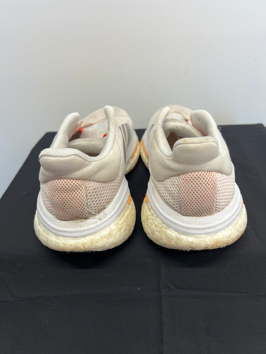 Rear view of adidas Solar Glide running shoes showing padded collar and heel structure