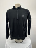 Front view of black Karrimor men's running half-zip top with long sleeves