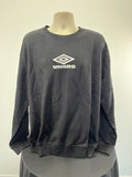 Front view of Umbro black diamond sweatshirt with embroidered logo