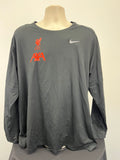 Front view of black Nike Liverpool FC long sleeve training top with red Liverpool logo and AXA sponsor