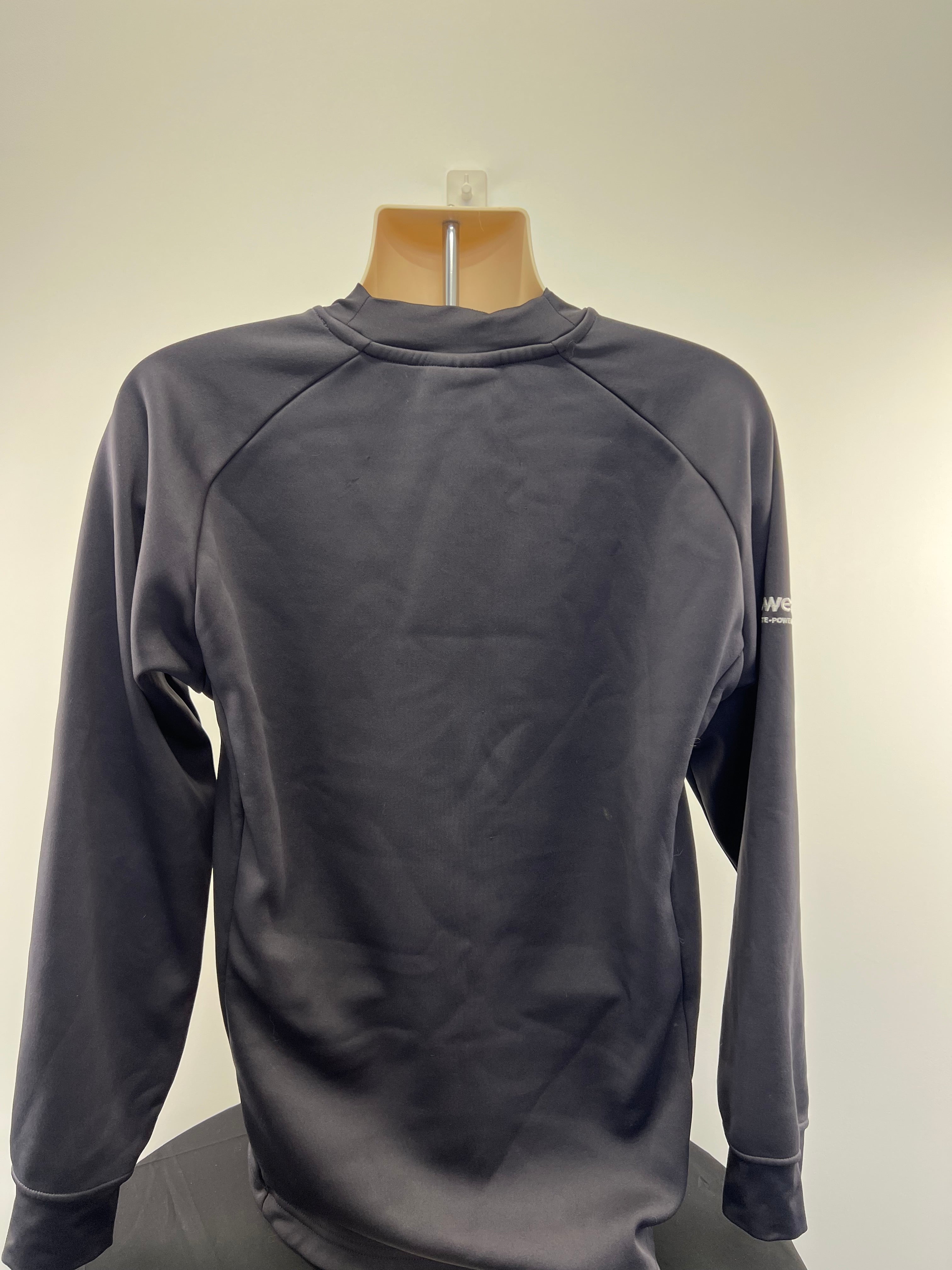 Back view of dark London Irish rugby sweatshirt showing simple long sleeve design