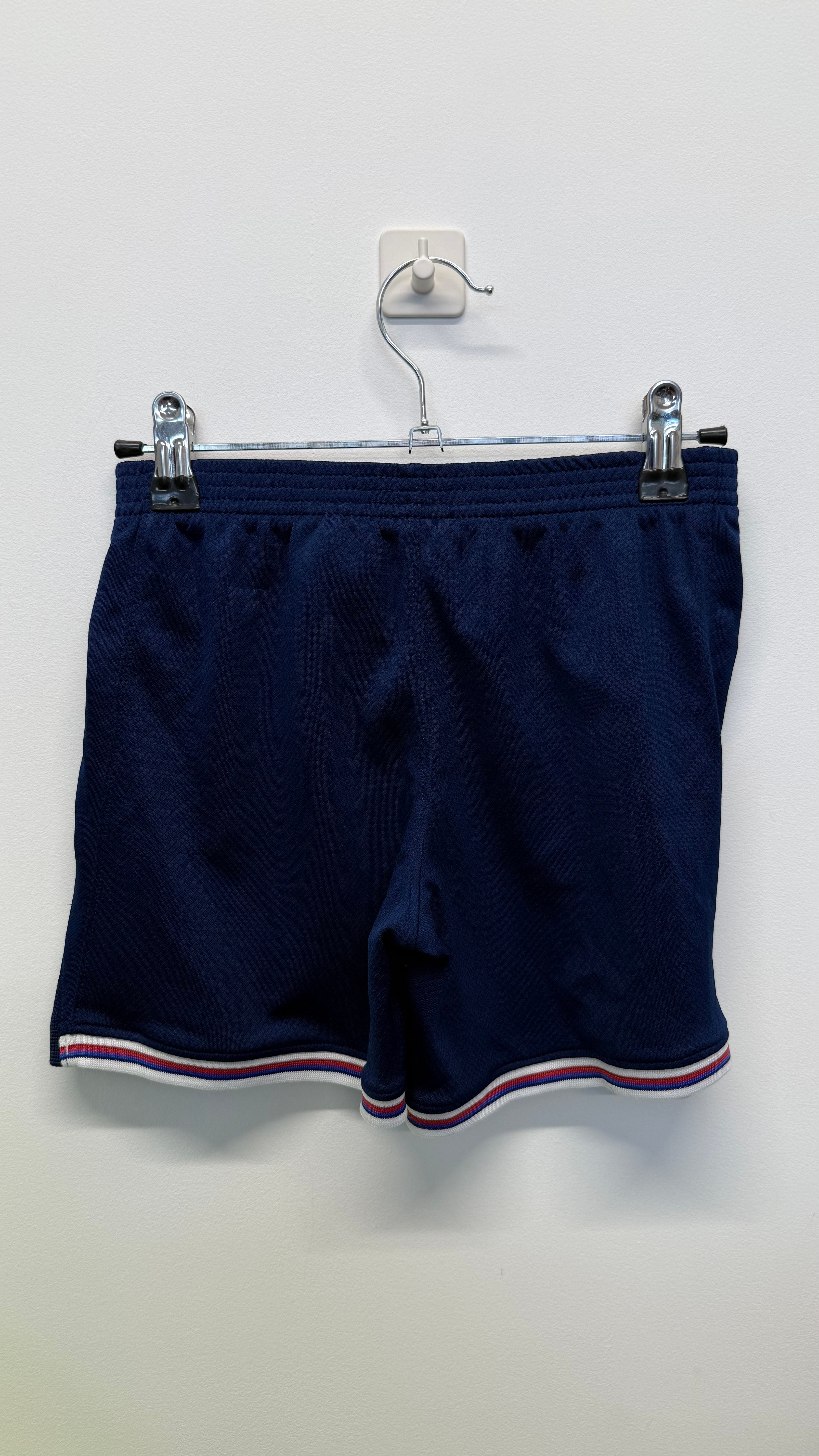 Back of navy kids England Nike football shorts