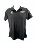 Enhanced Front view of Women's Volleyball England black polo shirt small size